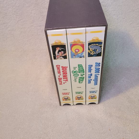 Jules Verne 3 Classic movies VHS Box Set 1998: 20000 Leagues, Around the World - Picture 1 of 10